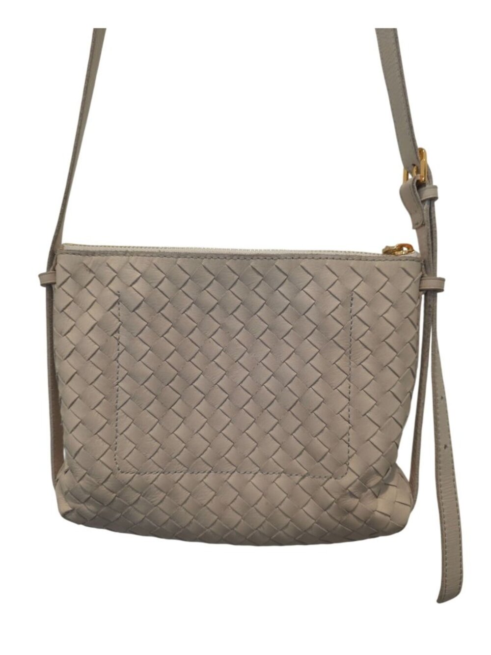 Madewell Pale-Oyster Hand-Woven Leather Crossbody Bag NP322 - Picture 4 of 11